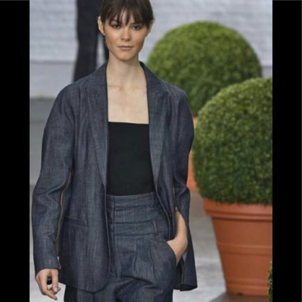 Lauren Ralph Lauren Classic Pinstripe Gray Wool Quiet Luxury Preppy Blazer Sz 6